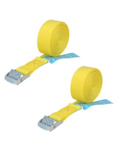 Cinta De Amarre Con Trinquete 4,5 metros x 25 mm.(2 Unidades) Trinquete Metalico Automatico, Cincha, Eslinga, Correa Sujeción