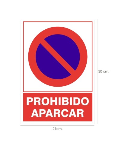 Cartel Prohibido Aparcar 30x21 cm.