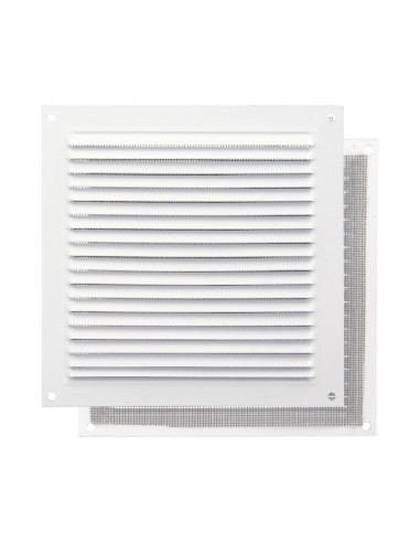 Rejilla Ventilación Aluminio Con Mosquitera Atornillable 175 x 175 mm. Color Blanco