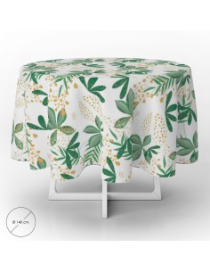 Mantel Hule Impermeable Antimanchas Primavera PVC Ø 140 cm. Recortable Uso Interior y Exterior