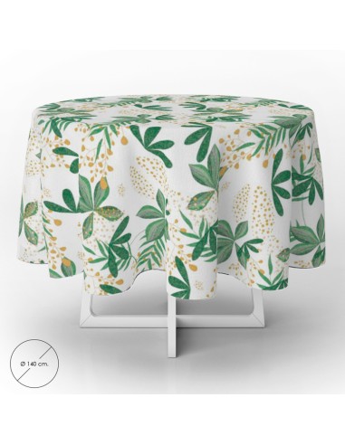 Mantel Hule Impermeable Antimanchas Primavera PVC Ø 140 cm. Recortable Uso Interior y Exterior