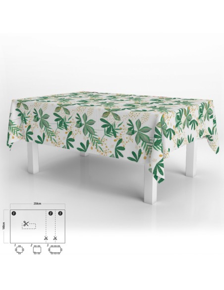 Mantel Hule Impermeable Antimanchas Primavera PVC 140x250 cm. Recortable Uso Interior y Exterior