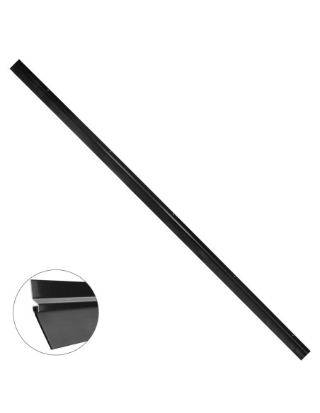 Burlete Para Puertas De Garaje Aluminio Negro Con Goma 2,5 m. Perfil Bajo Cochera Cepillo De Puerta, Burlete Garaje