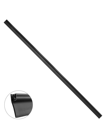 Burlete Reforzado Para Puertas De Garaje Aluminio Negro Con Goma 2,5 m. Perfil Bajo Cochera Cepillo De Puerta, Burlete Garaje