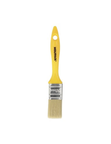 Paletina Profesional Cerda Blanca Ancho 30 mm. Cerdas Naturales Mango Plastico Ergonomico, Brocha Pintor, Pincel Pintura