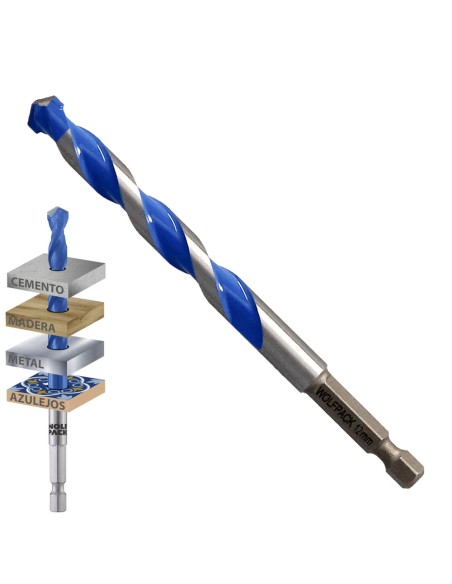 Broca Universal Hexagonal Ø 12,0 mm. (Blister 1 pieza)