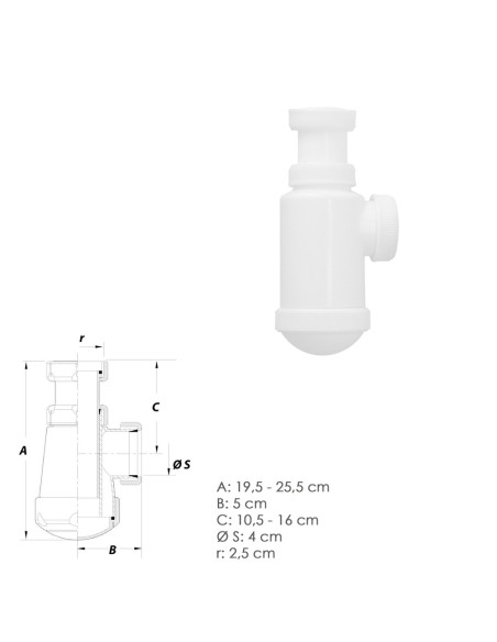 Sifon Botella Extensible 1 1/2 Tuerca Loca