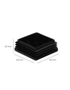 Contera Interior Plastico Cuadrada 60x60 mm. Color Negro. Bolsa 50 Unidades. Contera Mesa, Silla, Muebles, Estanteria 2