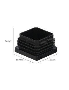 Contera Interior Plastico Cuadrada 50x50 mm. Color Negro. Bolsa 100 Unidades. Contera Mesa, Silla, Muebles, Estanteria 2