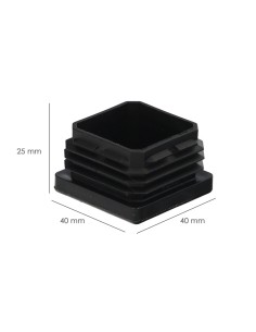 Contera Interior Plastico Cuadrada 40x40 mm. Color Negro. Bolsa 100 Unidades. Contera Mesa, Silla, Muebles, Estanteria 2