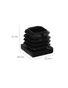 Contera Interior Plastico Cuadrada 25x25 mm. Color Negro. Bolsa 200 Unidades. Contera Mesa, Silla, Muebles, Estanteria 2