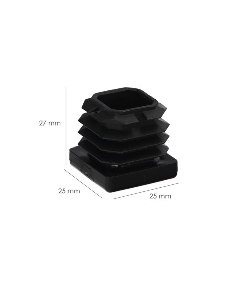 Contera Interior Plastico Cuadrada 25x25 mm. Color Negro. Bolsa 200 Unidades. Contera Mesa, Silla, Muebles, Estanteria
