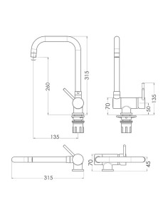 Monomando Fregadero Caño Alto Abatible. Grifo 360º. Chorro Aireado, Grifo Cocina, Grifo Alto, Grifo Fregadero 2