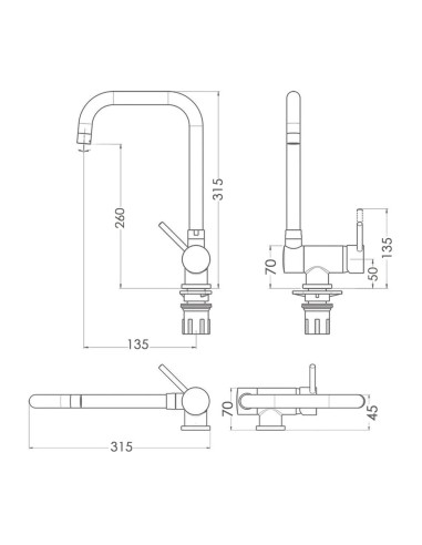 Monomando Fregadero Caño Alto Abatible. Grifo 360º. Chorro Aireado, Grifo Cocina, Grifo Alto, Grifo Fregadero