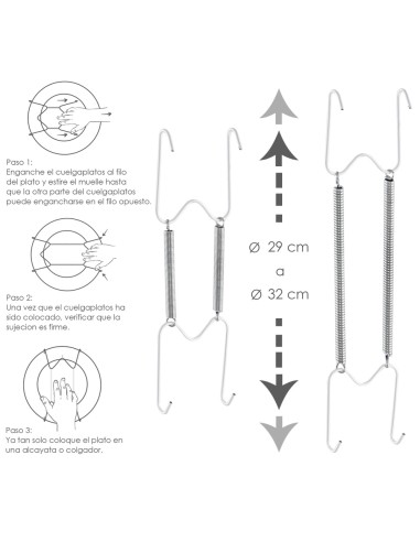 Cuelgaplatos Muelle Para platos de Ø 29 a 32 cm.