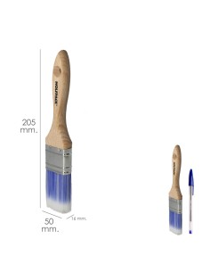 Paletina Profesional Plus Ancho 50 mm. Cerdas Sintenticas PBT, Mango Madera Haya Ergonomico, Brocha Pintor, Pincel Pintura 2