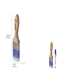 Paletina Profesional Plus Ancho 40 mm. Cerdas Sintenticas PBT, Mango Madera Haya Ergonomico, Brocha Pintor, Pincel Pintura 2