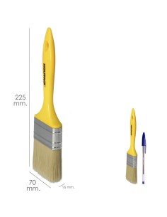 Paletina Profesional Cerda Blanca Ancho 70 mm. Cerdas Naturales Mango Plastico Ergonomico, Brocha Pintor, Pincel Pintura 2