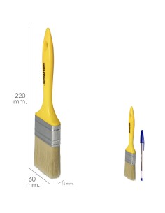 Paletina Profesional Cerda Blanca Ancho 60 mm. Cerdas Naturales Mango Plastico Ergonomico, Brocha Pintor, Pincel Pintura 2