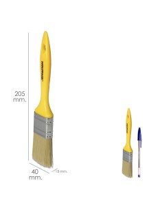 Paletina Profesional Cerda Blanca Ancho 40 mm. Cerdas Naturales Mango Plastico Ergonomico, Brocha Pintor, Pincel Pintura 2