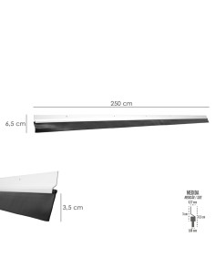 Burlete Para Puertas De Garaje Aluminio Blanco Con Goma 2,5 m. Perfil Bajo Cochera Cepillo De Puerta, Burlete Garaje 2