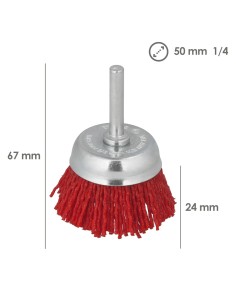 Cepillo Nylon Taza Ø 50 mm. 1/4". Cepillo De Lijado Nailon. Cepillo Para Taladro De Nailon, Cepillo De Alambre Abrasivo De Nylon 2