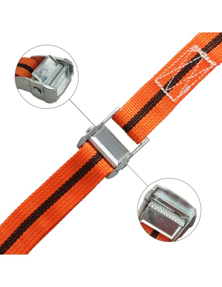 Cinta De Amarre Con Trinquete 5 metros x 38 mm. Trinquete Metalico Automatico, Cincha, Eslinga Mercancia, Correa Sujeción