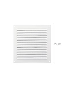 Rejilla Ventilación Aluminio Con Mosquitera Atornillable 175 x 175 mm. Color Blanco 2