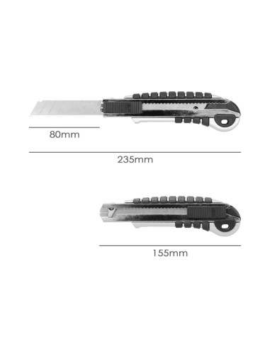 Cutter Aluminio Profesional 18mm Con 5 Hojas Acero Sk5