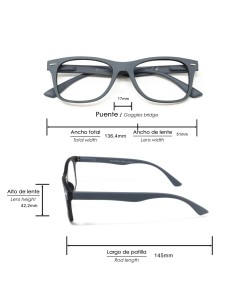 Gafas Lectura Illinois Gris Aumento +1,5 Gafas De Vista, Gafas De Aumento, Gafas Visión Borrosa 2