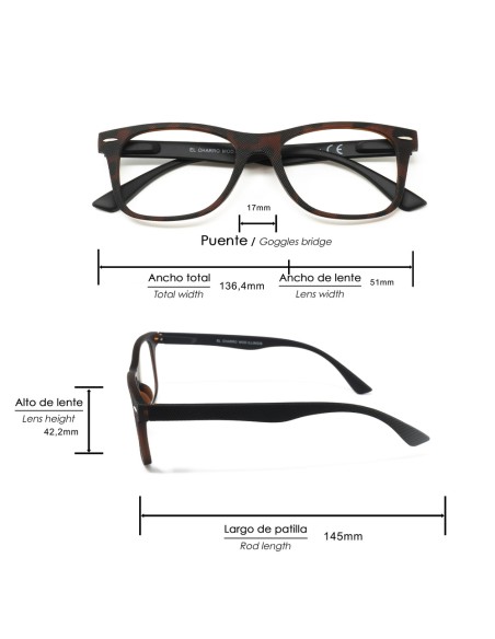 Gafas Lectura Illinois Estampado Carey Aumento +3,5 Gafas De Vista, Gafas De Aumento, Gafas Visión Borrosa