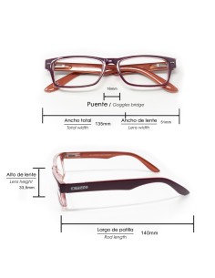 Gafas Lectura Kansas Morado / Naranja. Aumento +2,0 Gafas De Vista, Gafas De Aumento, Gafas Visión Borrosa 2