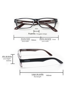 Gafas Lectura Kansas Azul Oscuro / Rojo. Aumento +3,0 Gafas De Vista, Gafas De Aumento, Gafas Visión Borrosa 2