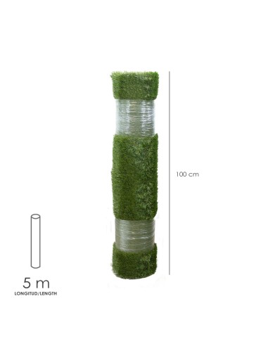 Cesped Artificial 33 mm. Rollo 1x5 metros. Césped Moqueta Para Interior y Exterior. Jardín, Terraza, Balcón. Uso Domestico
