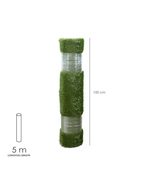 Cesped Artificial 33 mm. Rollo 1x5 metros. Césped Moqueta Para Interior y Exterior. Jardín, Terraza, Balcón. Uso Domestico