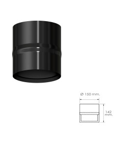 Modulo Anticondensados Estufa Vitrificado Negro Ø 150 mm. Condensador Chimenea, Anticondensados Chimenea, Anticondensacion Tubos 2