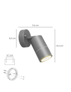 Lampara Aplique Exterior GU10 IP44 Color Antracita Aplique Techo, Luz Jardín, Lámpara Jardín, Luz Exterior, Aplique Jardín 2