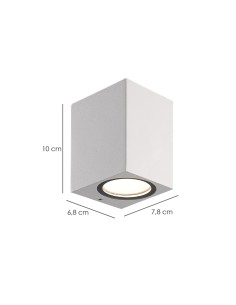Lampara Aplique Cuadrado GU10 IP65 Color Blanco Aplique Techo, Luz Jardín, Lámpara Jardín, Luz Exterior, Aplique Jardín 2