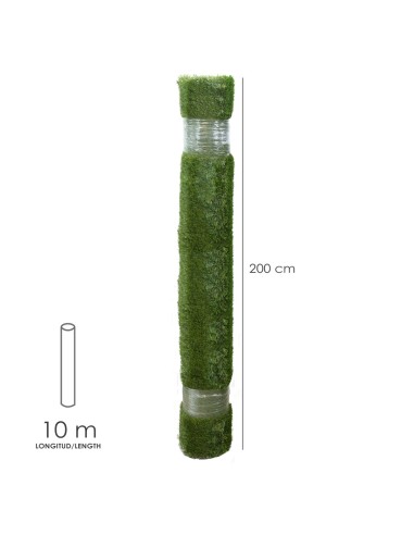 Cesped Artificial 33 mm. Rollo 2x10 metros. Césped Moqueta Para Interior y Exterior. Jardín, Terraza, Balcón. Uso Domestico