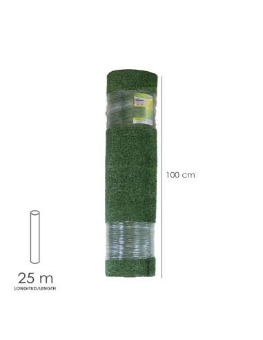 Cesped Artificial 7 mm. Rollo 1x25 mt. Césped Moqueta Para Interior y Exterior. Jardín, Terraza, Balcón. Uso Domestico
