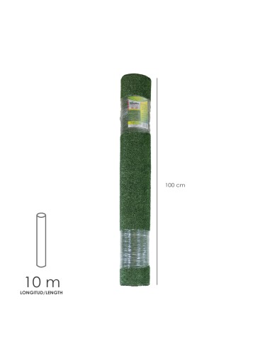 Cesped Artificial 7 mm. Rollo 1x10 mt. Césped Moqueta Para Interior y Exterior. Jardín, Terraza, Balcón. Uso Domestico