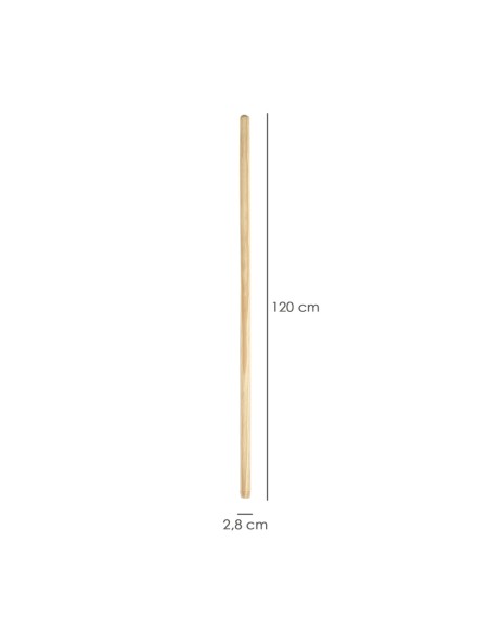 Mango Madera Para Cepillo Barrendero Rosca 1200 x Ø 28 mm.