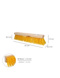 Cepillo Barrendero Industrial Fibra Polipropileno. Soporte Madera 50 cm. (Sin Mango) 2