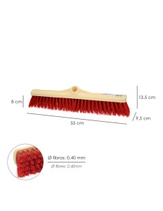 Cepillo Barrendero Industrial Fibra Suave PVC. Soporte Polipropileno 50 cm. (Sin Mango) 2