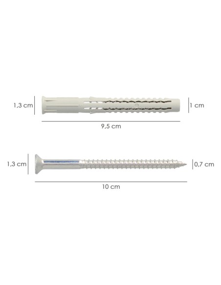 Taco NC-PS Con Tirafondo Torx 40 10 x 100 mm. (Caja De 50 Piezas)