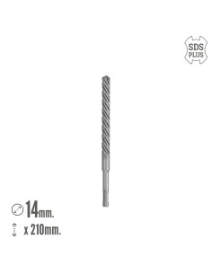 Broca Sds Plus 8 Filos Cortantes Especial Para Hormigon Armado Ø 14 x 210 mm. Broca Paredes, Broca Cimientos, Broca Muros 2