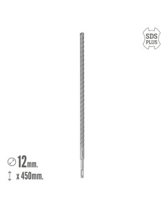 Broca Sds Plus 8 Filos Cortantes Especial Para Hormigon Armado Ø 12 x 450 mm. Broca Paredes, Broca Cimientos, Broca Muros 2