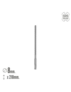 Broca Sds Plus 8 Filos Cortantes Especial Para Hormigon Armado Ø 8 x 210 mm. Broca Paredes, Broca Cimientos, Broca Muros 2