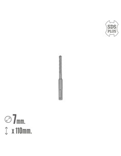 Broca Sds Plus 8 Filos Cortantes Especial Para Hormigon Armado Ø 7 x 100 mm. Broca Paredes, Broca Cimientos, Broca Muros 2
