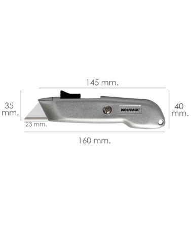 Cuchillo Autoretractil Con Hoja Acero Sk5 Carcasa De Aluminio Diseño Ergonomico, Cuchillo Seguridad, Cutters Seguridad,